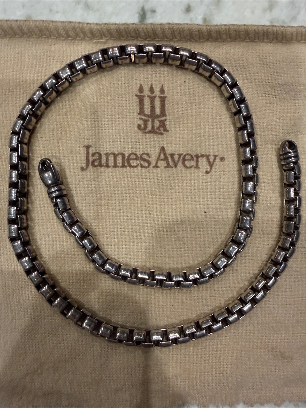 James Avery men’s heavy box link chain necklace